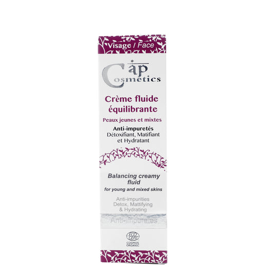 crème fluide équilibrante anti impuretés matifiante bio Cap Cosmetics